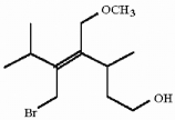 Which of the following best describes the geometry about the carbon-carbon double bond in the alkene below?   A)  E B)  Z C)  neither E nor Z