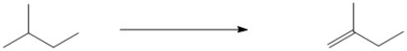 Provide a series of steps through which 2-methylbutane is converted into 2-methylbut-1-ene?  