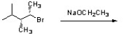 Provide a structure for the major substitution and elimination product of the following reaction.  