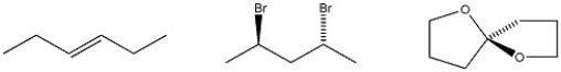 Circle each chiral molecule among those shown below.  