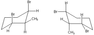 Explain the stereochemical relationship, if any, among the following two structures and describe whether or not they could be theoretically isolated from each other. (Note: Some H atoms are omitted for clarity.)  