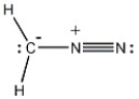 Provide the structure of the carbene that results when diazomethane (shown below) decomposes.  