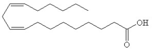 Two families of fatty acids called the Ω- 6 and Ω-3 fatty acids are of significant interest in the area of nutrition. Which of the following structures would be classified as an Ω-3 fatty acid? A)    B)    C)    D)    E)   