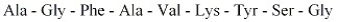 Show where chymotrypsin would cleave the peptide shown below.  