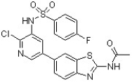 The following compound is a tumor growth inhibitor (J. Med. Chem. 2011, 1789). Circle all carbon centers that are at the same oxidation state as a carboxylic acid.  