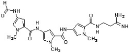 Distamycin and derivatives have exhibited antiviral, antibiotic, and antitumor activity by binding to the minor groove of DNA (J. Med. Chem. 2004, 2133). Place a line through each bond of distamycin that would be cleaved by acid hydrolysis.  