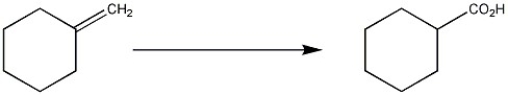 Provide the sequence of reagents needed to accomplish the conversion below.  