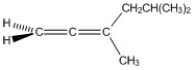How many sp<sup> </sup>hybridized carbon atoms are present in the molecule shown?   A)  0 B)  1 C)  2 D)  3 E)  5