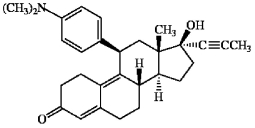 The synthetic steroid RU-486 is shown below. How many pi bonds does RU-486 contain?  