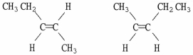  Are the two compounds shown below best described as  \underline{\text{ cis-trans isomers, constitutional isomers, }}    or  \underline{\text{   not isomeric? }}   
