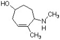 Identify the correct name for the following structure.   A)  5-methyl-4-methylaminocyclohept-5-enol B)  5-hydroxy-2,N-dimethylcyclohept-2-enamine C)  4-hydroxy-7,N-dimethylcyclohept-6-enamine D)  4-methyl-5-methylaminocyclohept-3-enol