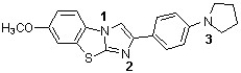 The following structure has been used in monitoring the development of amyloid plaques in Alzheimer's patients (J. Med. Chem. 2011, 949) . Which sequence correctly ranks the following nitrogens in order of increasing pK<sub>b</sub> value?   A)  2 < 3 < 1 B)  3 < 2 < 1 C)  2 < 1 < 3 D)  1 < 3 < 2