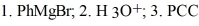 Provide the major organic product which results when pentanal is subjected to the following sequence of steps: