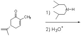 (S) -Carvone is the main component of spearmint oil. What product would result from treating (S) -carvone with DIBAL-H?   A)    B)    C)    D)   
