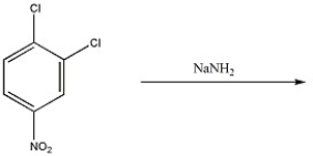 Provide the resonance form of the intermediate in the reaction shown below that highlights the directing effect of the nitro group.  