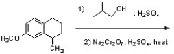 Draw the major organic structure that results from the following sequence of reactions.  