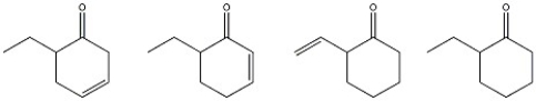 Which of the following compounds has the lowest carbonyl stretching frequency?  