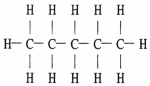 The Lewis structure of pentane is shown below. Draw the condensed structural formula which corresponds to this Lewis structure.  