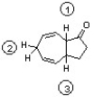 Which sequence correctly ranks the following protons in order of increasing acidity?   A)  1 < 2 < 3 B)  2 < 3 < 1 C)  3 < 1 < 2 D)  3 < 2 < 1 E)  2 < 1 < 3