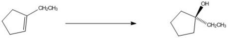 Provide the reagents necessary to complete the following transformation.   A)  1. BH<sub>3</sub><sup>∙</sup>THF 2. H<sub>2</sub>O<sub>2</sub>, HO<sup>-</sup> B)  H<sub>2</sub>O, H<sub>2</sub>SO<sub>4</sub> C)  OsO<sub>4</sub>, H<sub>2</sub>O<sub>2</sub> D)  CH<sub>3</sub>CO<sub>3</sub>H E)  1. CH<sub>3</sub>CO<sub>3</sub>H 2. H<sup>+</sup>, H<sub>2</sub>O