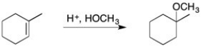 Treatment of an alkene with an alcohol in the presence of an acid catalyst produces an ether as the major organic product. Provide a mechanism that shown how this product is formed.  