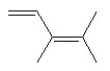 An unknown compound with empirical formula C<sub>3</sub>H<sub>5</sub> was treated with Br<sub>2</sub>/CCl<sub>4</sub>.<sub> </sub>The bromine solution went from orangish/red to clear immediately at room temperature. Upon treatment with O<sub>3</sub> followed by work-up with dimethylsulfide the following products were identified. From the information provided what is/are the most likely structure(s)  for this unknown compound.   A)    B)    C)    D)    E)  both A and D