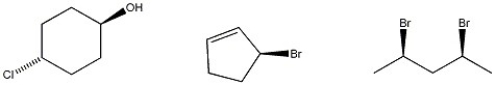 Circle each chiral molecule among those shown below.  