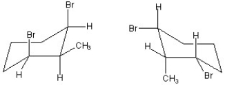 Explain the stereochemical relationship, if any, among the following two structures and describe whether or not they could be theoretically isolated from each other. (Note: Some H atoms are omitted for clarity.)  