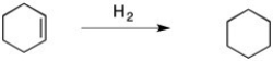 Predict the signs of ΔH° and ΔS° in the reaction of cyclohexene with H<sub>2</sub> to form cyclohexane, shown below.  