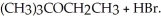 Consider the reaction (CH<sub>3</sub>) <sub>3</sub>CBr + CH<sub>3</sub>CH<sub>2</sub>OH →   Experimentally one finds that if the concentration of (CH<sub>3</sub>) <sub>3</sub>CBr is tripled, the rate of the reaction triples. One also finds that if the concentration of CH<sub>3</sub>CH<sub>2</sub>OH is doubled, the rate of the reaction is unchanged. Which of the following correctly describes the kinetics of this reaction? A)  The reaction is third order in (CH<sub>3</sub>) <sub>3</sub>CBr. B)  The reaction is first order in CH<sub>3</sub>CH<sub>2</sub>OH. C)  The reaction is second order overall. D)  The reaction is first order overall. E)  none of the above