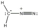 Provide the structure of the carbene that results when diazomethane (shown below) decomposes.  