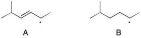 Which of the two 2° radicals below is more stable and why?  