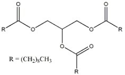 Which best describes the lipid shown below?   A)  wax B)  triglyceride C)  saturated fatty acid D)  unsaturated fatty acid E)  lecithin