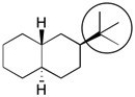 Draw the compound below in a stable chair conformation and indicate whether the circled group is axial or equitorial.  