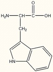 What is the one letter symbol of the amino acid below?   A)  G B)  Q C)  W D)  T E)  F