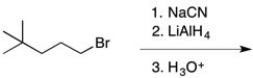 What is the product of the following reaction?   A)  (CH<sub>3</sub>) <sub>3</sub>CCH<sub>2</sub>CH<sub>2</sub>CH<sub>2</sub>COOH B)  (CH<sub>3</sub>) <sub>3</sub>CCH<sub>2</sub>CH<sub>2</sub>CH<sub>2</sub>NH<sub>2</sub> C)  (CH<sub>3</sub>) <sub>3</sub>CCH<sub>2</sub>CH<sub>2</sub>CH<sub>2</sub>CH<sub>2</sub>NH<sub>2</sub> D)  (CH<sub>3</sub>) <sub>3</sub>CCH<sub>2</sub>CH<sub>2</sub>CH<sub>2</sub>CONH<sub>2</sub>