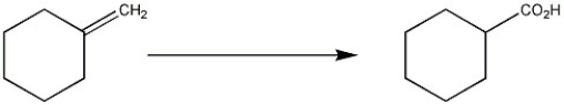 Provide the sequence of reagents needed to accomplish the conversion below.  