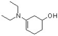 Identify the correct systematic name for the following compound.   A)  N,N-diethyl-5-hydroxycyclohex-1-enamine B)  N,N-diethyl-4-hydroxycyclohex-1-en-2-amine C)  3-(diethylamino) cyclohex-3-enol D)  2-(diethylamino) cyclohex-1-en-4-ol