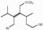 Which of the following best describes the geometry about the carbon-carbon double bond in the alkene below?   A)  E B)  Z C)  neither E nor Z