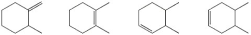 Circle the alkene below which has the smallest heat of hydrogenation.  