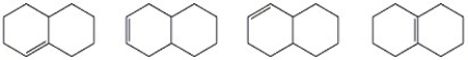 Circle the most stable alkene in the set of isomers below.  