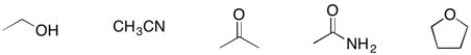 Circle the aprotic solvents.  