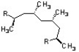 Shown below is a segment of polypropylene. Which of the following terms describes the stereochemistry of the methyl substituents?   A)  atactic B)  isotactic C)  syndiotactic D)  tacky E)  peritactic