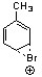 Which of the following is an intermediate in the bromination of toluene? A)    B)    C)    D)   