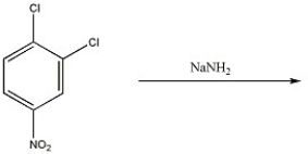 Provide the resonance form of the intermediate in the reaction shown below that highlights the directing effect of the nitro group.  