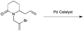 Predict the product of the following intramolecular Heck reaction (Synthesis, 2002, 28, 87).  
