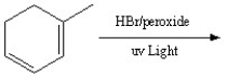 Draw the resonance structures of the intermediate and then predict the two major products in the following reaction.  