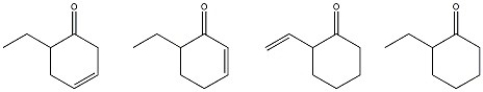 Which of the following compounds has the lowest carbonyl stretching frequency?  