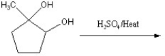 Predict the major product of the following dehydration reaction.  