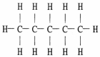 The Lewis structure of pentane is shown below. Draw the condensed structural formula which corresponds to this Lewis structure.  